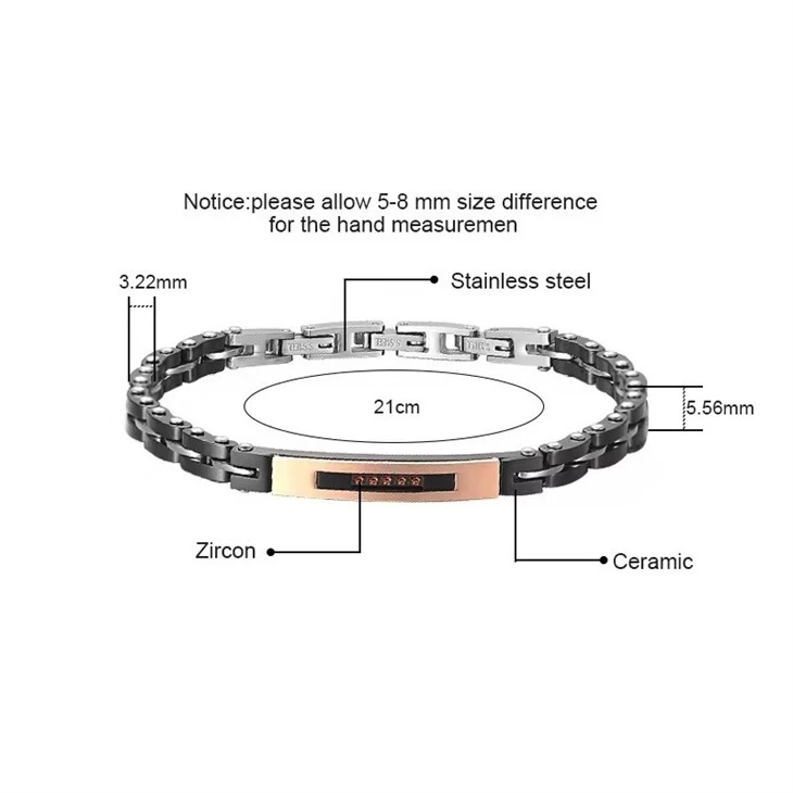 Magnetic Bracelet For Men Black Stainless Steel Bracelets